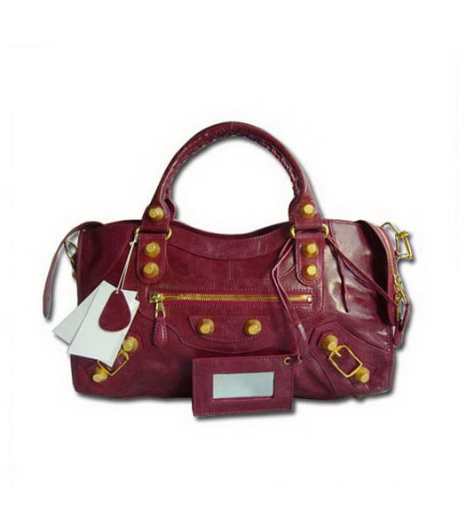 Giant City Gold Hardware Handbag_Claret